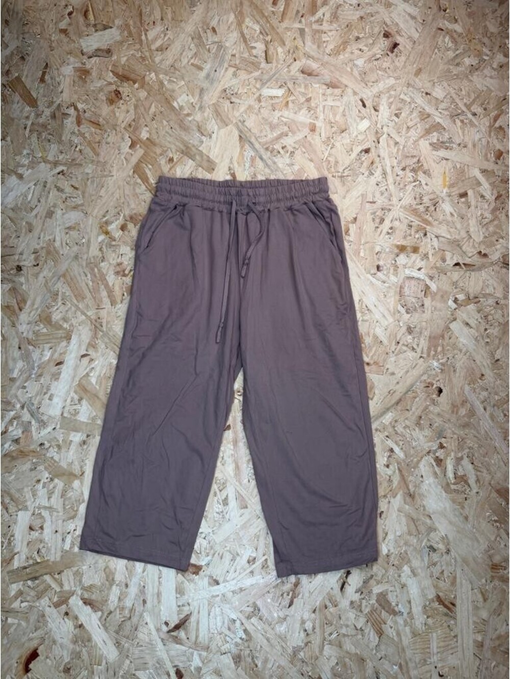 Tarse Womens Crop Pants Size S Mauve Brown Drawstring Elastic Waist Casual